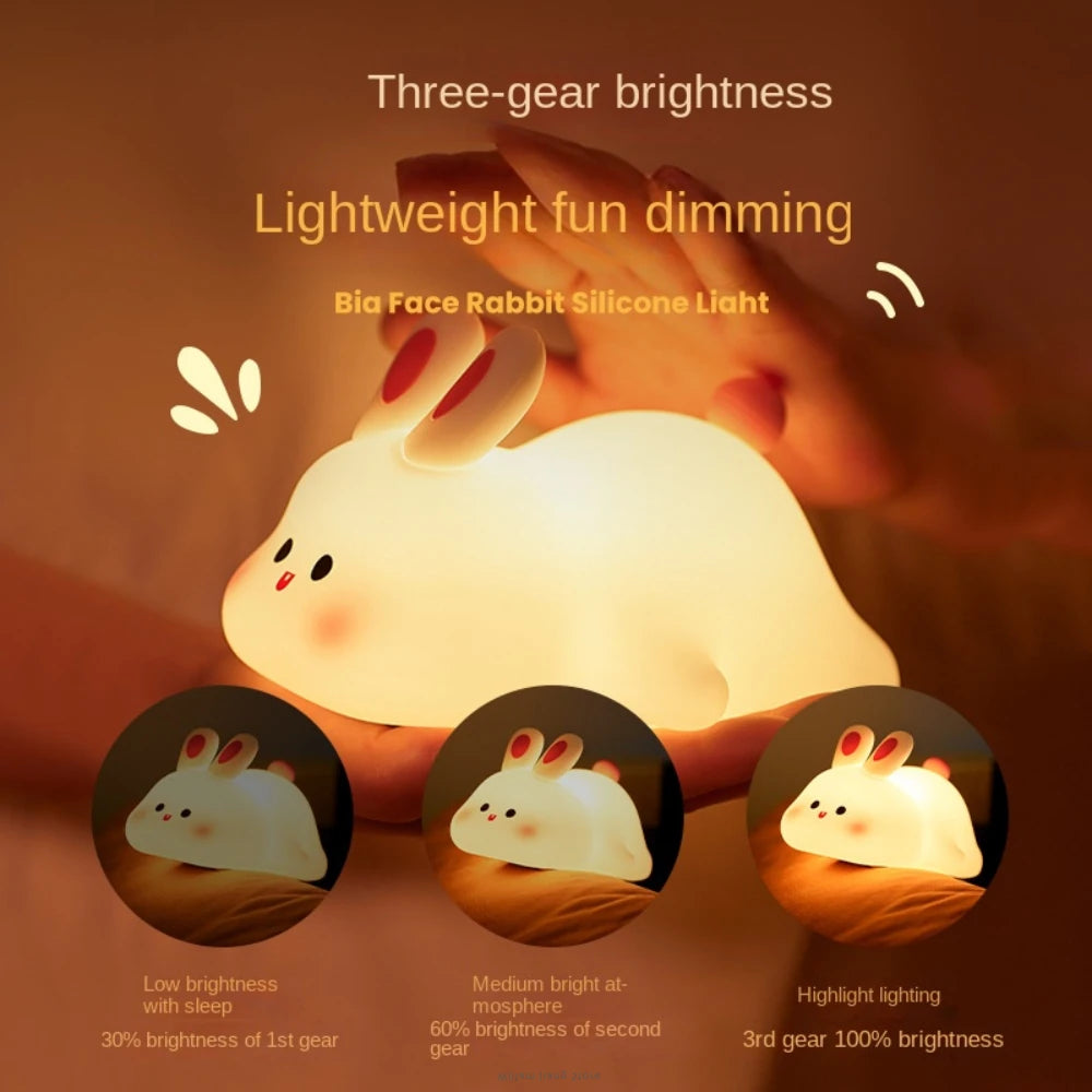 GlowBunny Rabbit Night Light –  USB Rechargeable Lamp