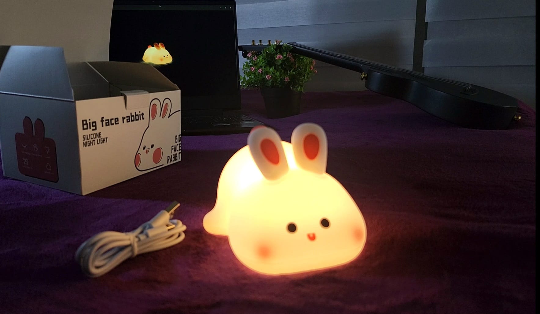 GlowBunny Rabbit Night Light –  USB Rechargeable Lamp