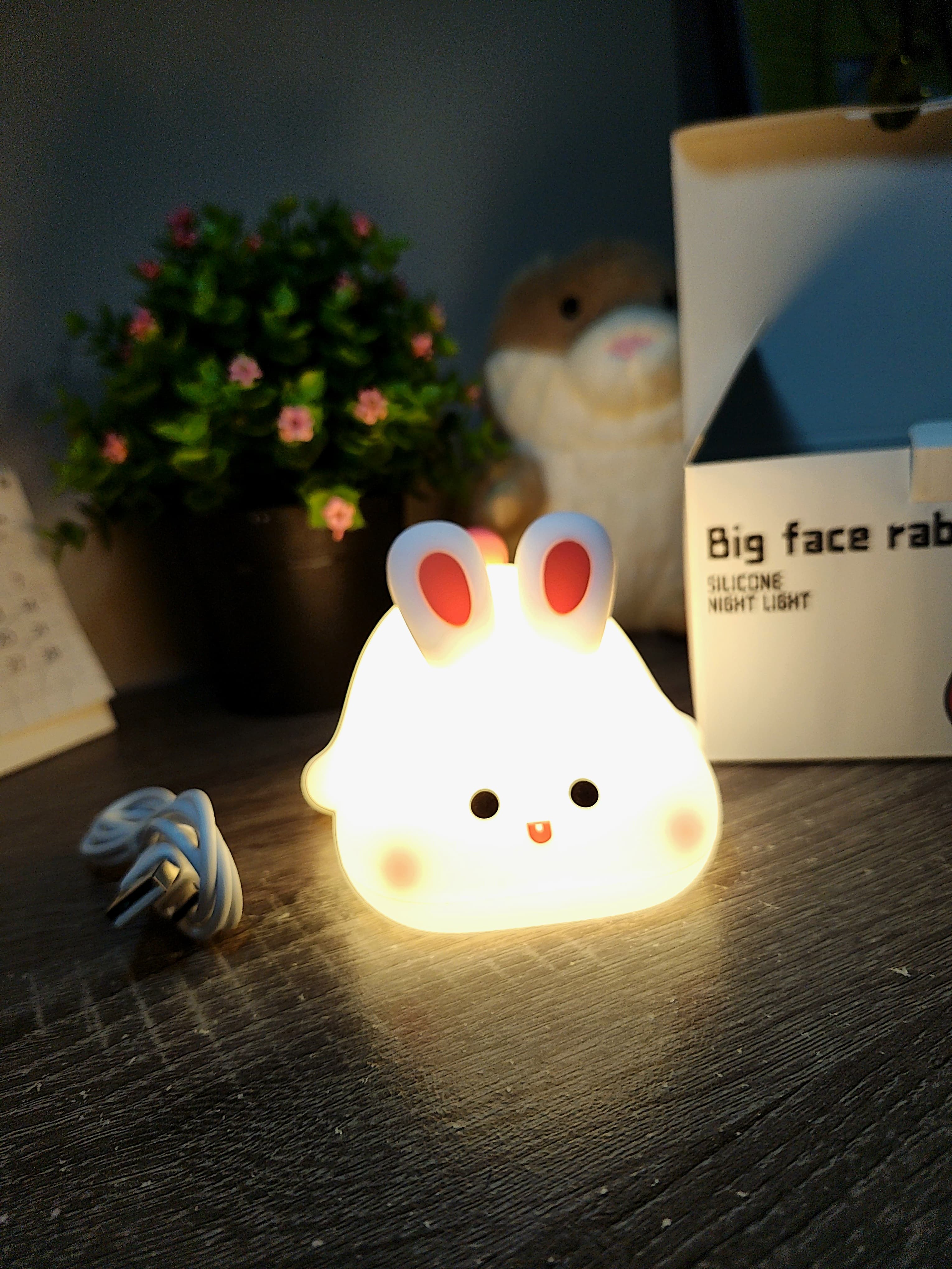 GlowBunny Rabbit Night Light –  USB Rechargeable Lamp